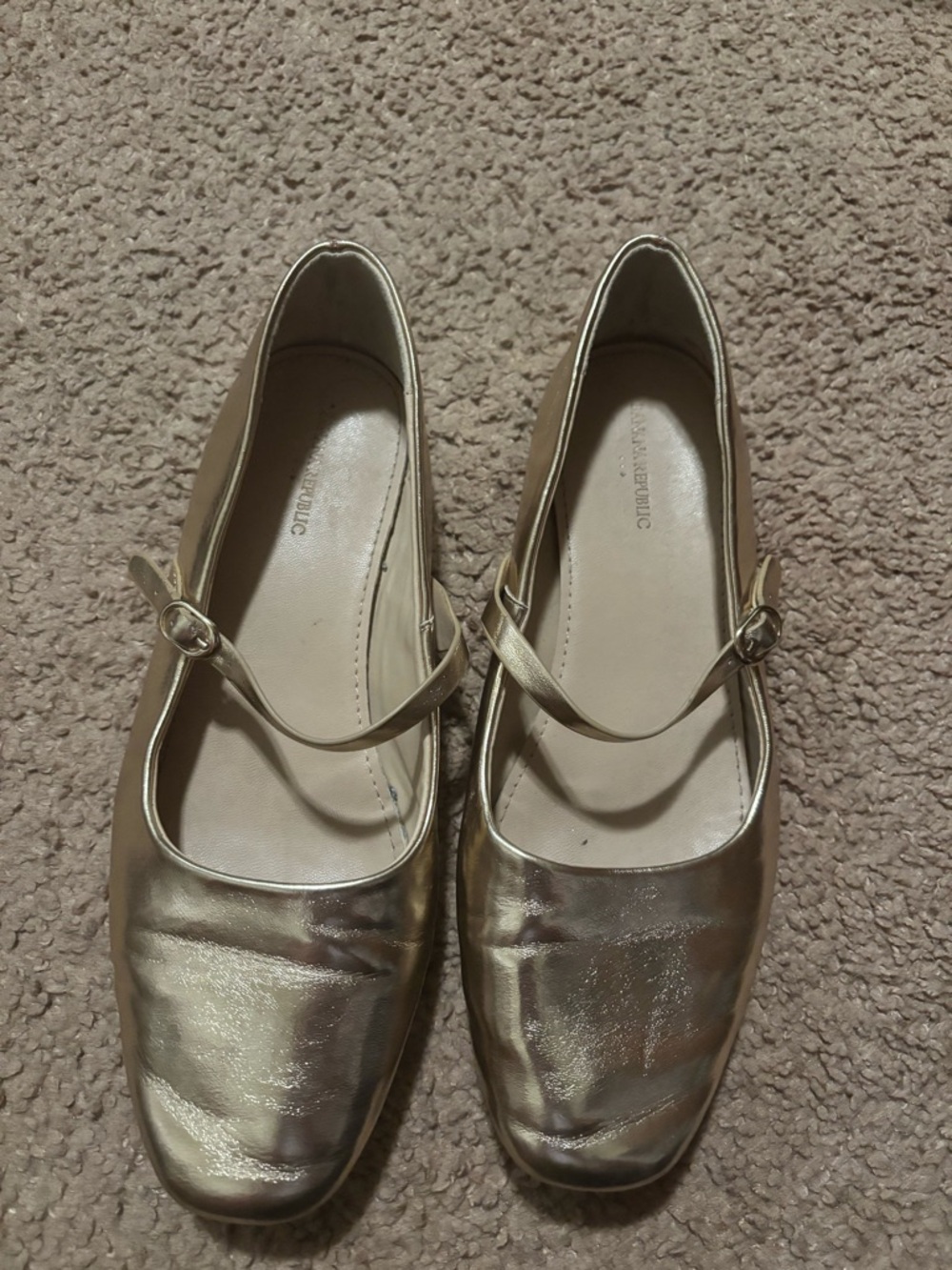 Banana Republic Metallic Gold Mary-Jane Flats